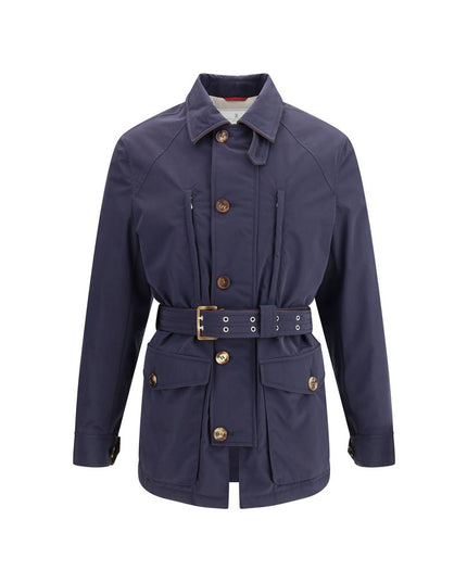 Brunello Cucinelli Blue Polyester Coat