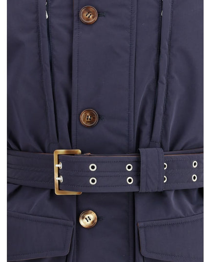 Brunello Cucinelli Blue Polyester Coat