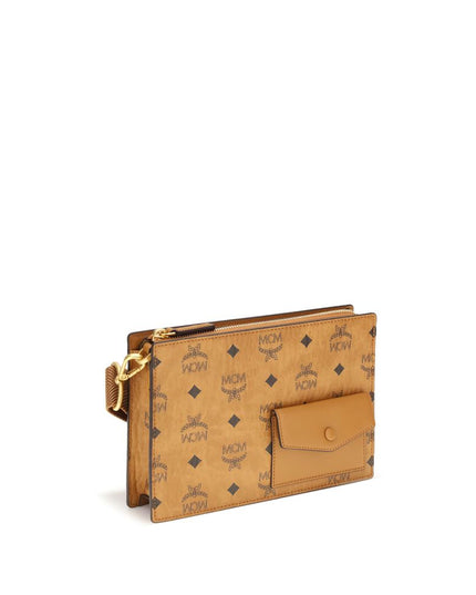 MCM Brown Canvas Shoulder Bag