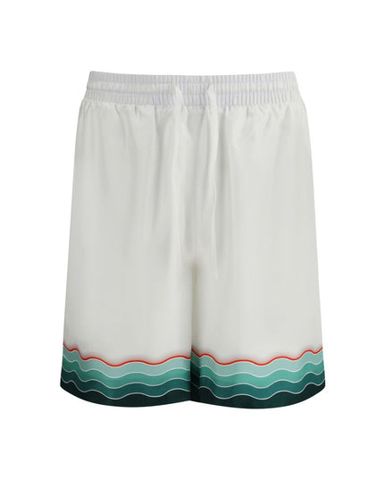 Casablanca White Silk Bermuda Shorts
