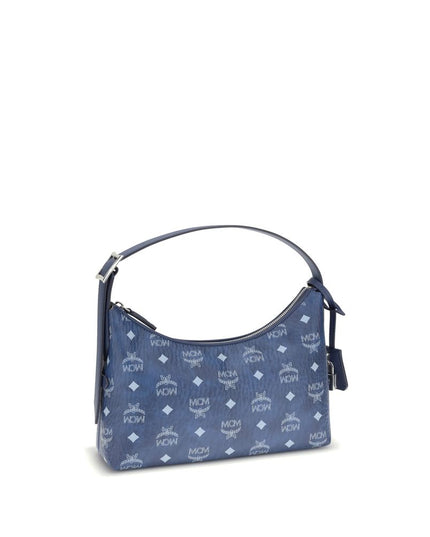 MCM Blue Fabric Shoulder Bag
