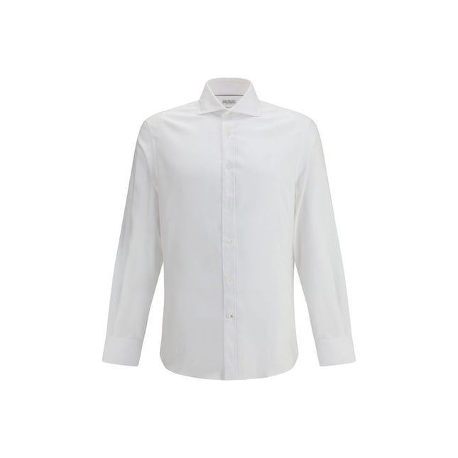 Brunello Cucinelli White Cotton Dress Shirt