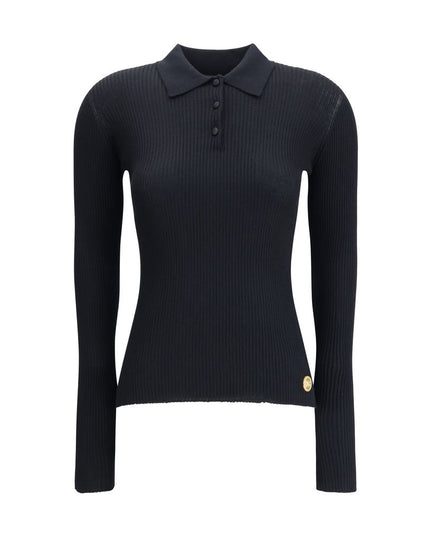 Dolce & Gabbana Black Cashmere Polo Shirt