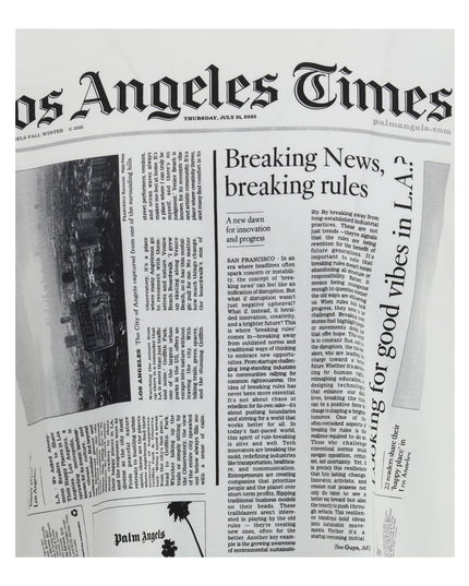 Palm Angels White Cotton T-Shirt