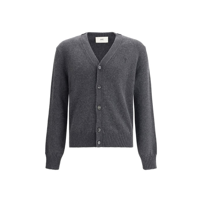 Ami Paris Gray Cashmere Cardigan