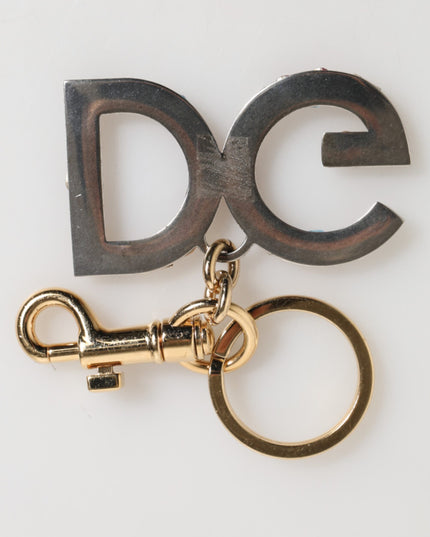 Dolce & Gabbana Multicolor Crystal DG Logo Gold Keychain Charm Keyring