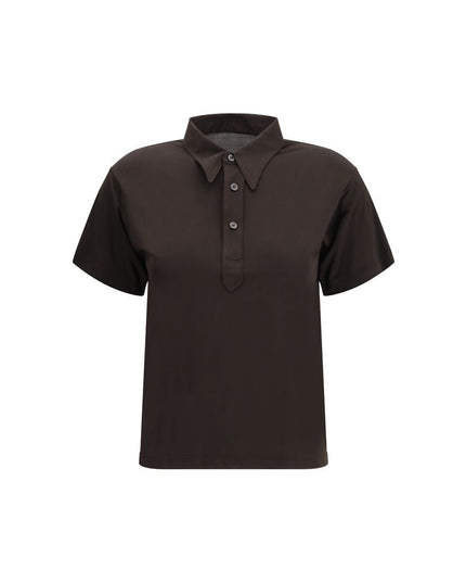 Margiela Brown Viscose Polo Shirt