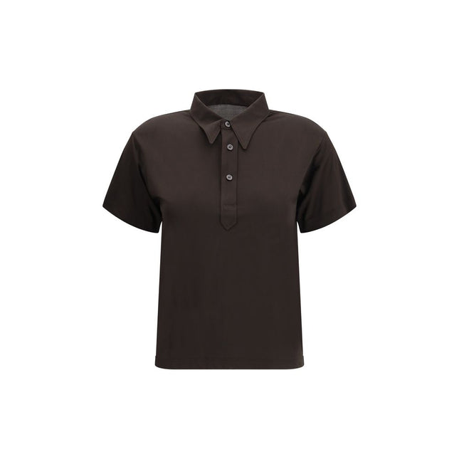 Margiela Brown Viscose Polo Shirt