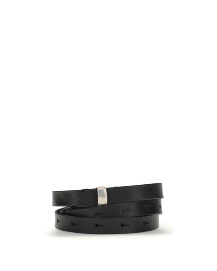 Undercover Black Leather Thin Belt