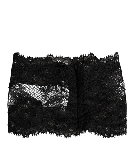 Dolce & Gabbana Black Lace Bandeau Bustier Top Sheer Stretch Underwear