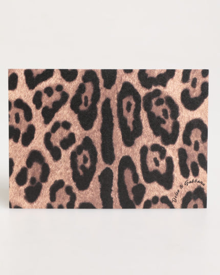 Dolce & Gabbana Multicolor Leopard Print Envelope Paper Post Card Holder