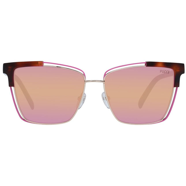 Emilio Pucci Brown Acetate & Metal Sunglasses