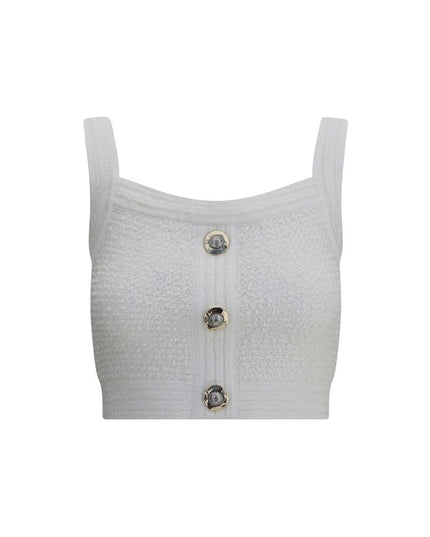 Balmain White Polyamide Top