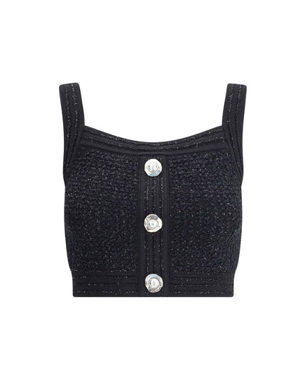 Balmain Black Polyamide Top