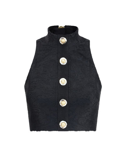 Balmain Black Viscose Top