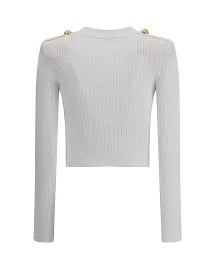 Balmain Ribbed and braided Cardigan
