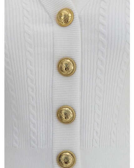 Balmain Ribbed and braided Cardigan