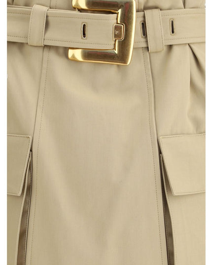 Balmain Beige Cotton Mini Skirt