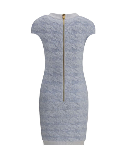 Balmain Light Blue Polyamide Casual Dress
