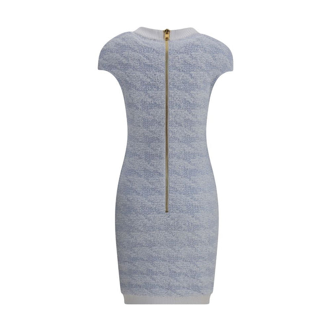 Balmain Light Blue Polyamide Casual Dress
