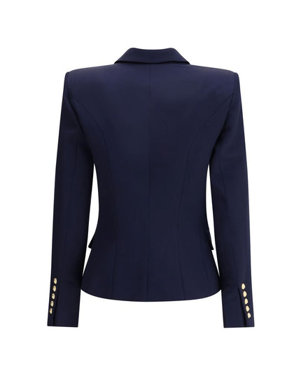 Balmain Blue Fleece Wool Blazer