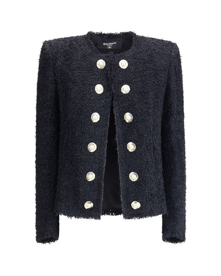 Balmain Black Polyamide Coat