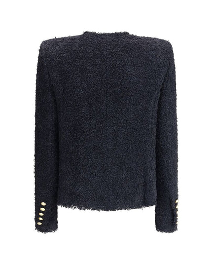 Balmain Black Polyamide Coat