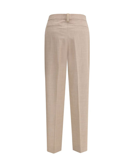 Fabiana Filippi Beige Fleece Wool Dress Pants