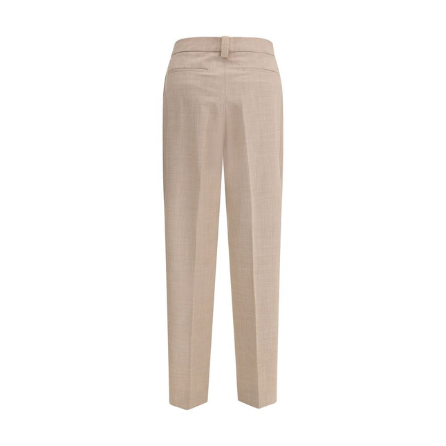 Fabiana Filippi Beige Fleece Wool Dress Pants