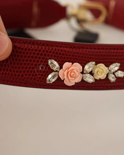 Dolce & Gabbana Floral Crystals Exotic Shoulder Strap Bag Accessory