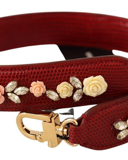 Dolce & Gabbana Floral Crystals Exotic Shoulder Strap Bag Accessory