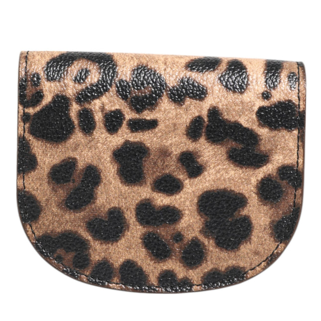 Dolce & Gabbana Brown Leopard Print Calf Leather Small Coin Purse Wallet