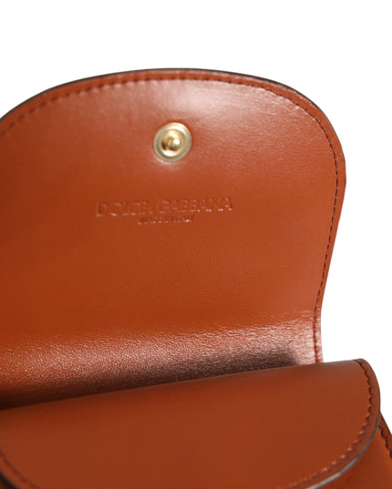 Dolce & Gabbana Brown Leopard Print Calf Leather Small Coin Purse Wallet