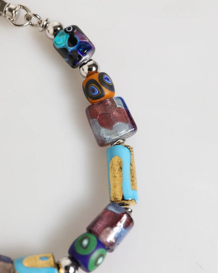 Dolce & Gabbana Multicolor Murano Glass Beads Brass Zamak Necklace