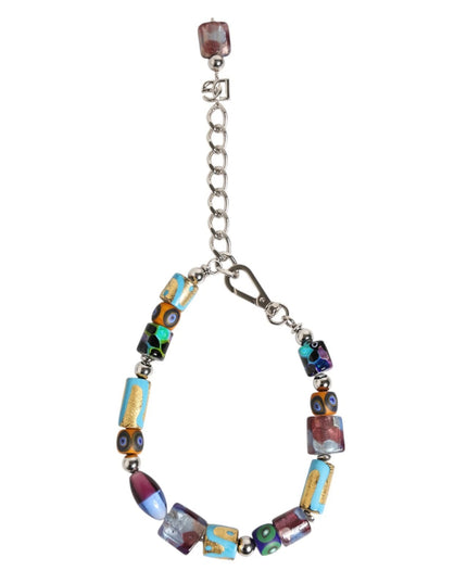 Dolce & Gabbana Multicolor Murano Glass Beads Brass Zamak Necklace