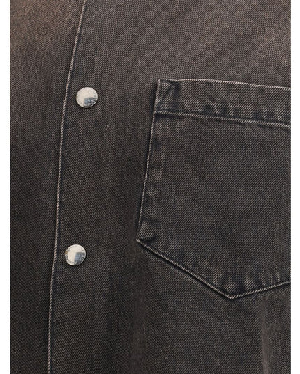 7FOR Black Cotton Denim Jacket