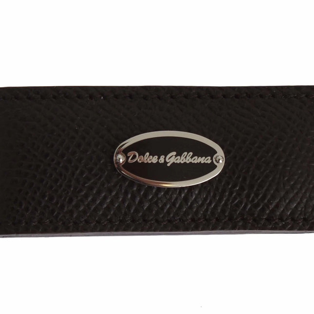 Dolce & Gabbana Brown Leather Magnet Mens Money Cash Clip