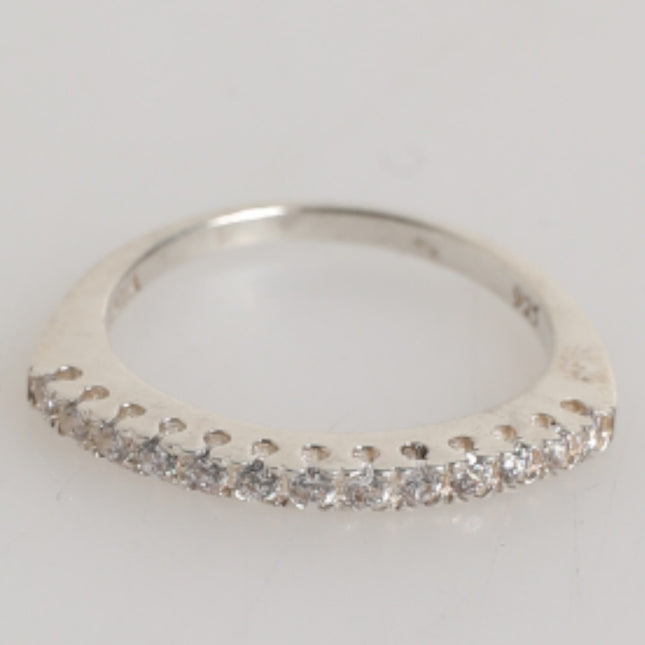 Nialaya Sterling Silver 925 Band Pave CZ Crystal Eternity Ring