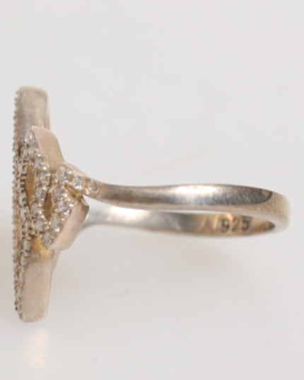 Nialaya Geometric Diamond Shape Pave CZ Crystal Jewelry Ring