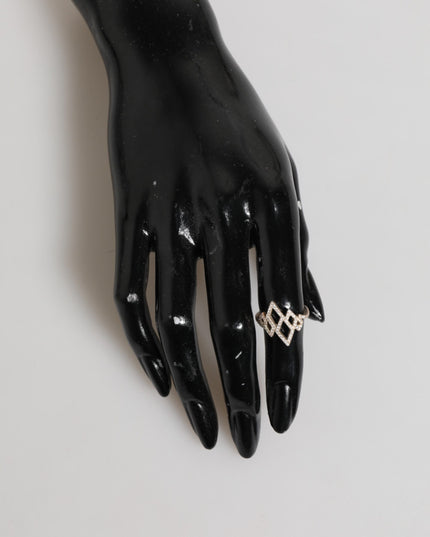 Nialaya Geometric Diamond Shape Pave CZ Crystal Jewelry Ring