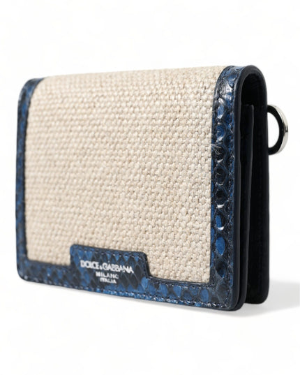 Dolce & Gabbana Beige Raffia Blue Leather Trim Mini Shoulder Purse Crossbody Bag