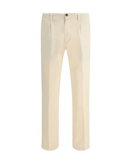 Germano Cream Cotton Casual Pants
