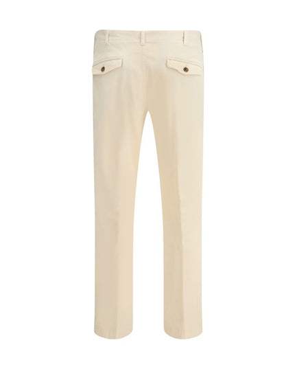 Germano Cream Cotton Casual Pants