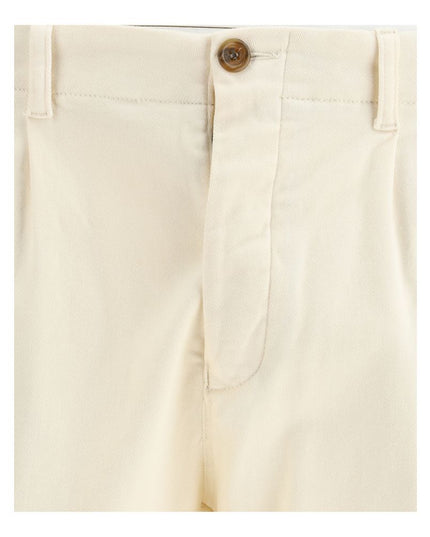 Germano Cream Cotton Casual Pants