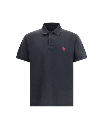 Balenciaga Black Cotton Polo Shirt