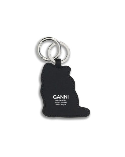Ganni Blue Recycled Leather Keychain