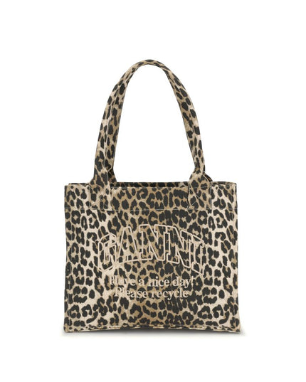 Ganni Brown Cotton Shoulder Bag