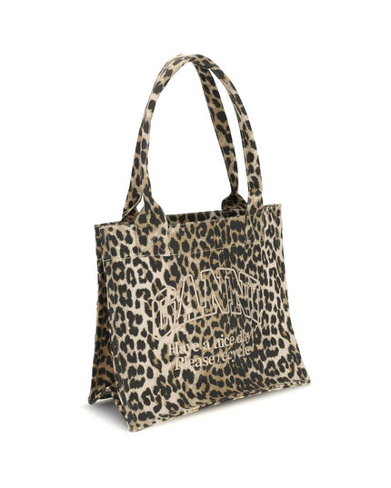 Ganni Brown Cotton Shoulder Bag