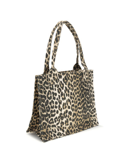 Ganni Brown Cotton Shoulder Bag