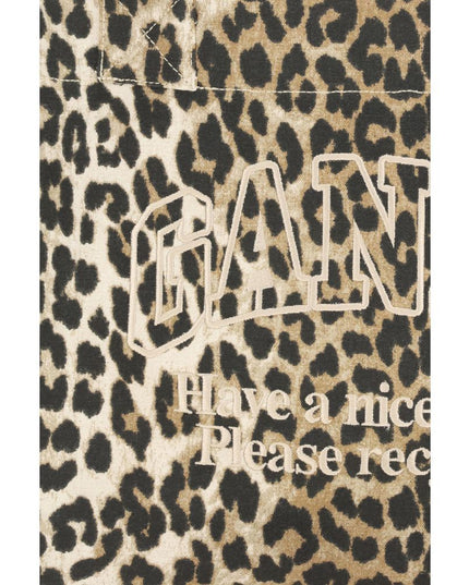 Ganni Brown Cotton Shoulder Bag